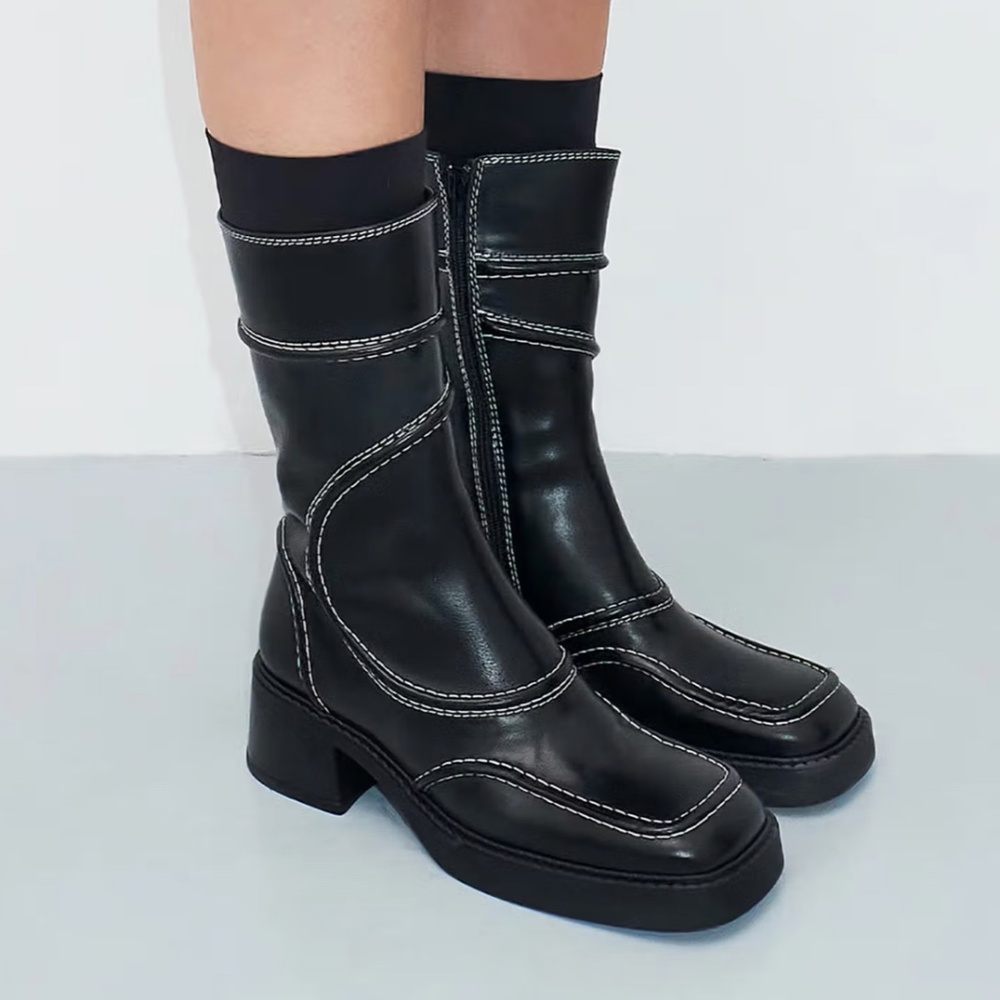 Black Miista Malene Leather Boots